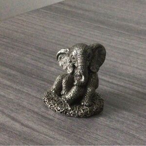 Vintage pewter cute little elephant statue